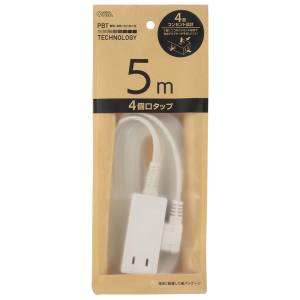オーム電機 OHM オーム電機 HS-T45-PBT22 4口 5m スリムタップ EDLP22