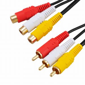 オーム電機 OHM オーム電機 ビデオ延長コード ピンプラグ×3-ピンジャック×3 2m 01-5130 VIS-C20R3J-K