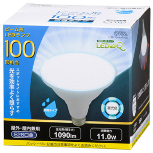 オーム電機 OHM オーム電機 LED電球 ビームランプ形 E26 100形相当 防雨タイプ 昼光色 LDR11D-W/P100 06-3416