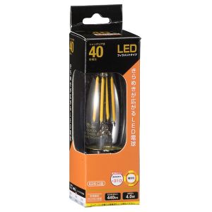 オーム電機 OHM オーム電機 LDC4L C6 LED電球 フィラメント シャンデリア形 E26 40形相当 06-3469