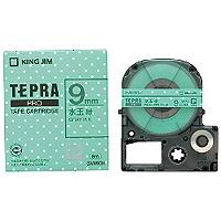 キングジム KING JIM キングジム SWM9GH テプラ PROテープ 水玉緑 グレ－文字