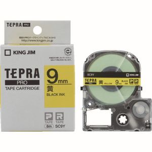 キングジム KING JIM キングジム SC9Y テプラPRO テープカートリッジテープ PROテープカートリッジ　カラーラベ