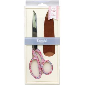 カワグチ KAWAGUCHI KAWAGUCHI 手芸はさみ 本革ケース付き FLORA PINK 215mm 1丁 TK06005 カワグチ