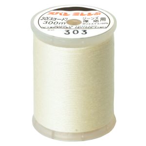 日本紐釦貿易 Nippon Chuko NBK ダイヤフェザー 家庭用スパンミシン糸 30番 300m巻 No.303 クリーム DKS30-303 日本紐釦貿易