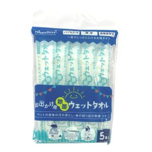 ペットプロジャパン PetPro ペットプ Happy Days お出かけ用除菌ウェットタオル 5本入