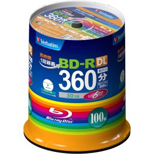 バーベイタム Verbatim バーベイタム VBR260RP100SV1 BD-R DL 50GB 100枚 6倍速 ブルーレイディスク Verbatim